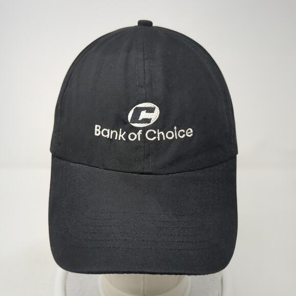 Bank Of Choice Strapback Baseball Cap Black OS Adjustable Bullet Line Headwear - Picture 2 of 9